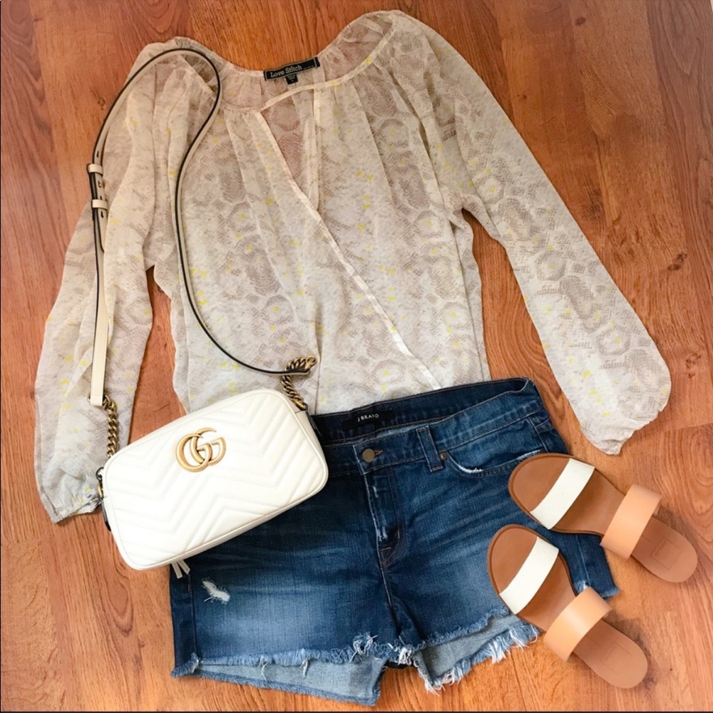 💛Love stitch Snake print long sleeve top Sz L